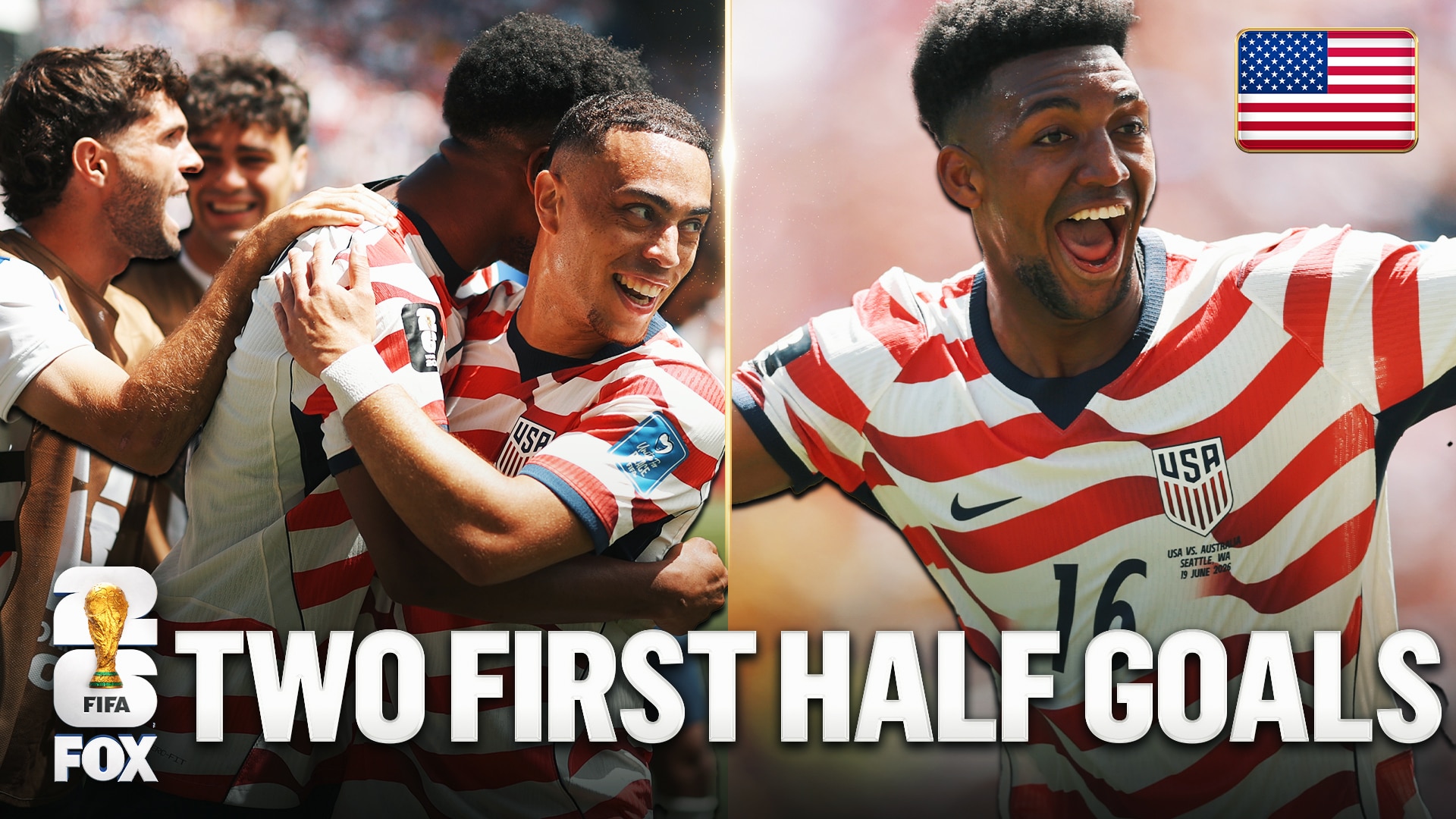 United States scores two first-half goals against Australia clip thumbnail